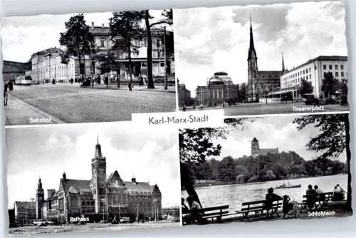 Chemnitz Bahnhof, Theaterplatz, Rathaus, Schlossteich