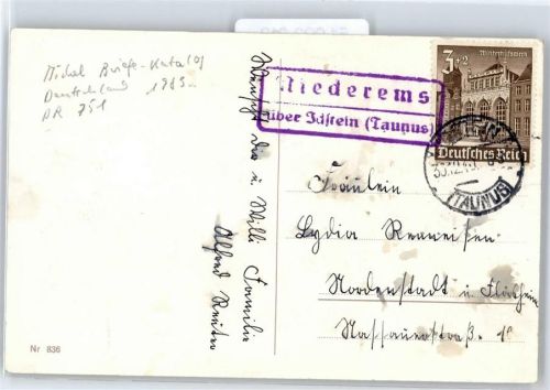 Idstein Landpoststempel Niederems