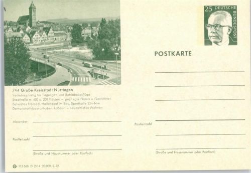 Nürtingen Ganzsache No. D 2/14