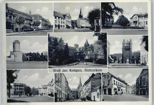 47906 W4152 Kempen , Niederrhein - Ortspartien, Torpatie, Burgturm, Schloss
