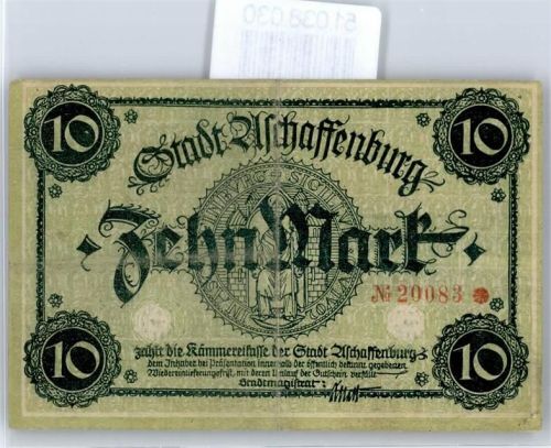 Notgeld 10 Mark , Aschaffenburg