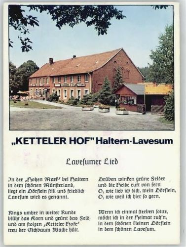 Lavesum Wildpark-Restaurant Ketteler Hof, Liedtext Lavesumer Lied