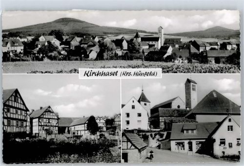 36088 W6418 Kirchhasel , Kr Hünfeld - Dorfpartie