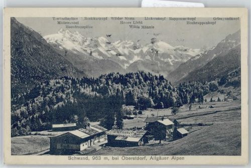 87561 W8980 Schwand - Ortsansicht, Gebirgspanorama
