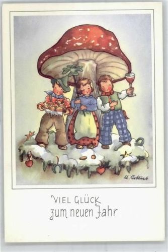 Neujahr Kinder Sekt Kleeblatt