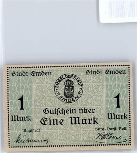 Notgeld 1 Mark , Emden