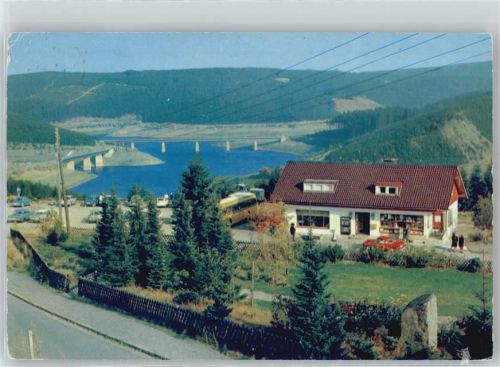 38707 W3396 Schulenberg im Oberharz - Café, Restaurant Bergklause, Blick auf Okertalsperre