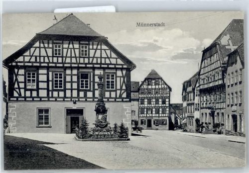 97702 W8732 Münnerstadt - Brunnen, Ortsansicht