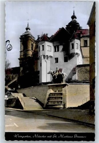 88250 W7987 Weingarten , Württ - Münster, St. Martinus Brunnen