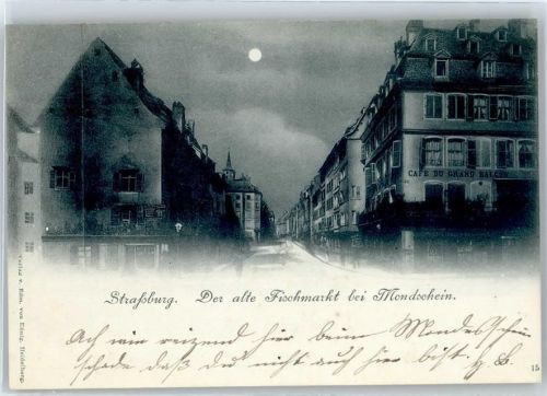 Strasbourg Fischmarkt , Mondschein