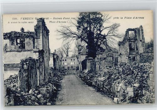 Verdun zerstörte Gebäude, WK I 1914-1915