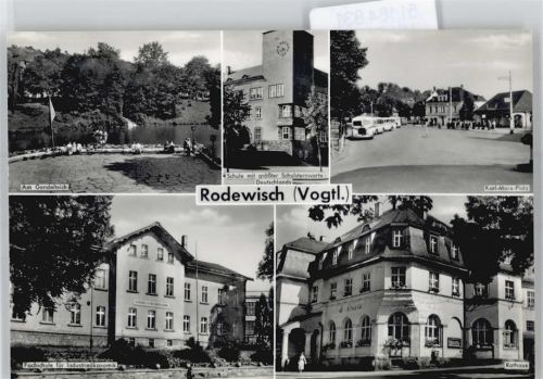 Rodewisch Karl-Marx-Platz, Gondelteich, Schule, Rathaus