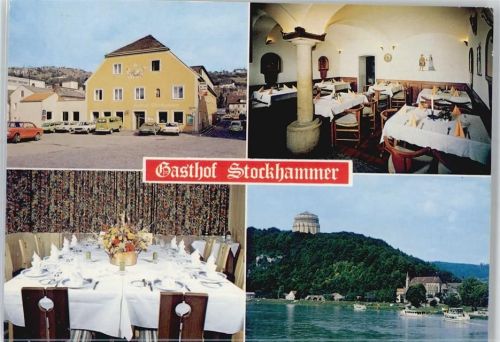 Kelheim Gasthof Stockhammer, Blick zur Befreiungshalle