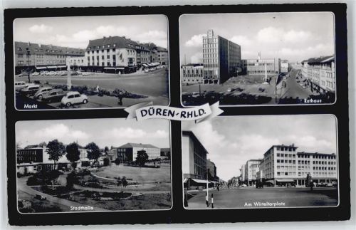 Düren Marktplatz, Rathaus, Stadthalle, Am Wirteltorplatz