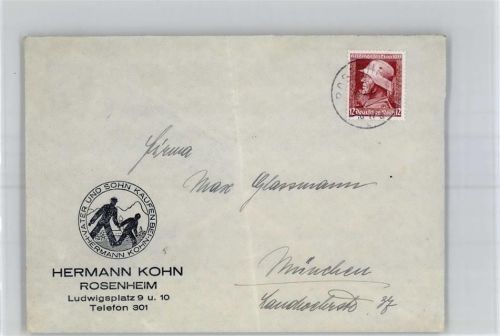 Rosenheim Zierbrief, Hermann Kohn, Brief ohne Inhalt