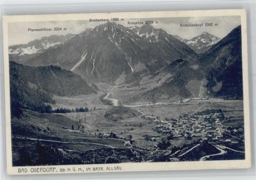 Bad Oberdorf Blick zum Pfannenhölzer, Breitenberg, Rotspitze, Entschenkopf