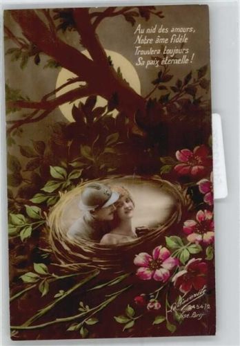Verlag Favorite No.2454 , Vogelnest , Liebe , Poesie