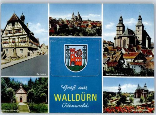 Walldürn Leporello, Rathaus, Märzenbrünnlein, Wappen, Wallfahrtskirche, Wallfahrtsplatz