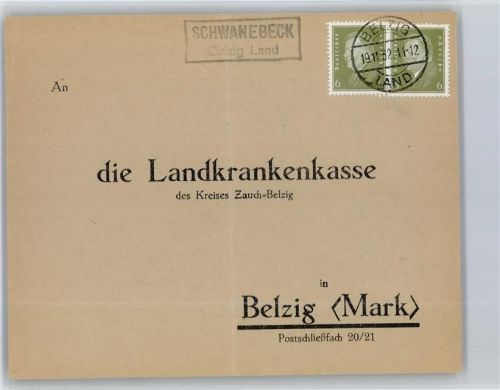 Belzig Landpoststempel Schwanebeck