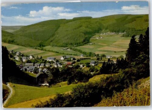 34508 W3542 Schwalefeld - Kirche, Ortsansicht, Pension Berghaus Püttmann