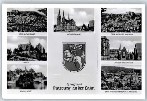 Marburg Leporello, Elisabethkirche, Schloß, Deutsch-Ordenshaus, Universität, Wappen