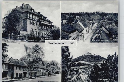 99192 O5103 Neudietendorf - Agrarwissenschaftliches Institut, Bahnhofstraße, Internat der Oberschule, Wachsenburg
