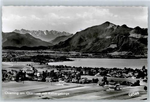 Chieming Fliegeraufnahme, Kaisergebirge, Chiemsee