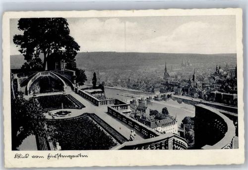 Würzburg Fürstengarten, Brücke, Panorama