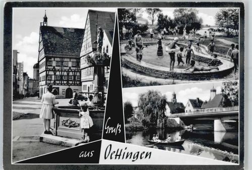 86732 W8867 Oettingen i.Bay. - Brunnen, Schwimmbad, Brücke