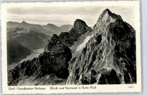 Nesselwängle Blick von der Nesselwängler Scharte zum Grimpel und Rote Flüh, Haldensee