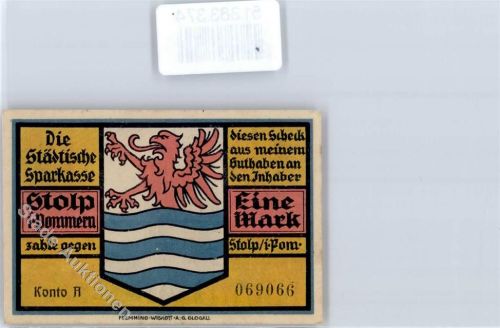 Stolp Scheck Städtische Sparkasse Wappen Das Mühlentor