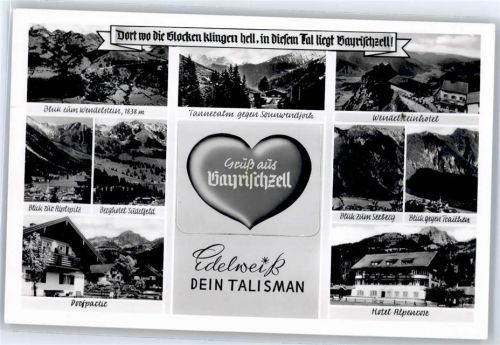 83727 W8163 Bayrischzell - Leporello, Blick zum Wendelstein, Tanneralm gegen Sonnwendjoch, Wendelsteinhotel, Blick zum Seeberg, Blick gegen Traithen und Aiplspitze, Berghotel Sudelfeld, Dorfpartie, Hotel Alpenrose