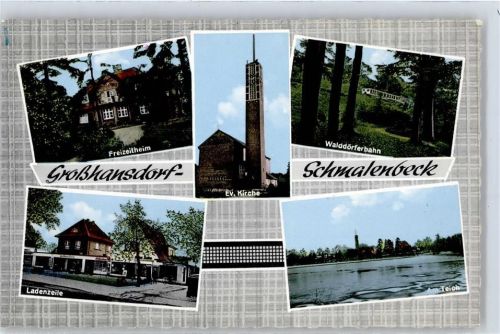 Großhansdorf Freizeitheim Walddörferbahn Evangelische Kirche Am Teich Geschäft Ladenzeile Schmalenbeck