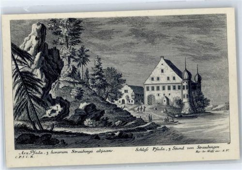Straubing Schloss Pfada, See, Zeichung