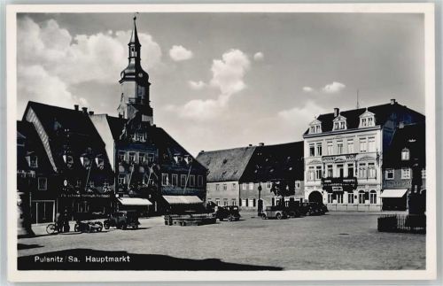 01896 O8514 Pulsnitz - Hauptmarkt, Auto, Handlung ,Hellmuth Mansch