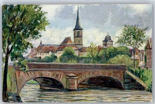Lohr Stadtkirche, Kapuzinerkloster, nach Gemälde von Richard Hartmann