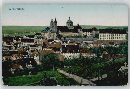 Weingarten Blick zum Kloster auf dem Martinsberg