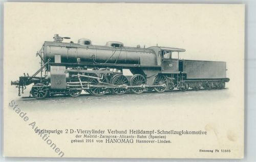 Breitspurige 2 D Vierzylinder Heißdampf Schnellzuglokomotive