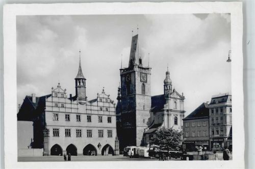 Litomerice Das historische Eck, Rathaus, Stadtkirche