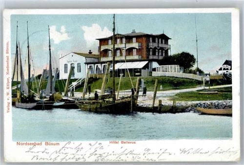 Büsum 1912 Hafen Hotel Bellevue