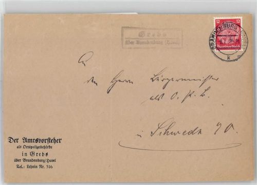 14797 O1801 Grebs b Lehnin - Landpoststempel