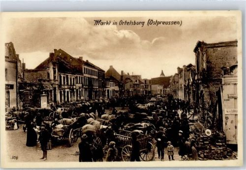 Ortelsburg Marktszene Marktplatz Wohlfahrts-Karte