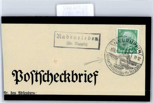 16816 O1951 Radensleben - Landpoststempel