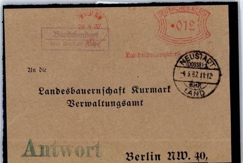 16845 O1900 Neustadt (Dosse) - Landpoststempel Bartschendorf