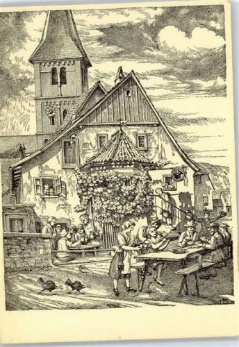 Randersacker Neuer Weinausschank, Nach einer Originalzeichnung von Prof. M. Schaeflein