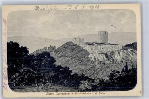 97653 W8743 Bischofsheim Künstlerkarte Ruine Osterburg