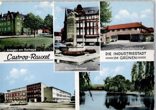 Castrop-Rauxel Reiterdenkmal Hauptbahnhof Gondelteich Realschule
