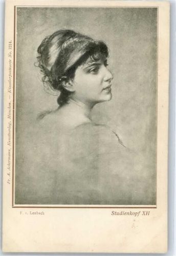 von Lenbach, F. Frau Studienkopf XII Ackermann Kunstverlag