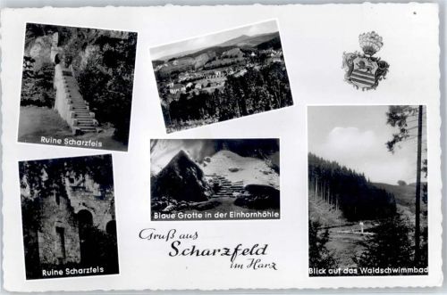 Scharzfeld 1962 Burg Scharzfels Schwimmbad
