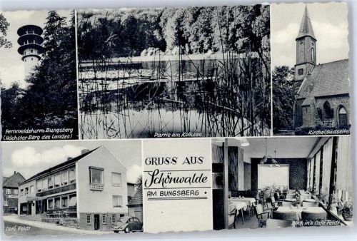 Schönwalde Fernemeldeturm Bungsberg Cafe Feldt Kirche